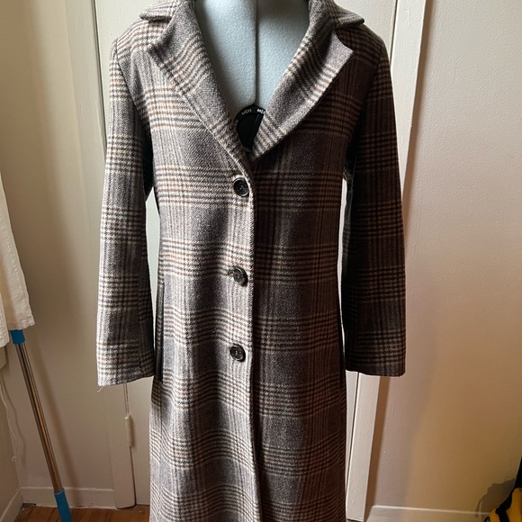 DKNY Plaid Peacoat - Picture 1 of 8